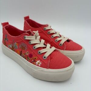 Blowfish‎ Malibu Women's 7.5 Coral Embroidered Floral Sneakers Casual Shoes